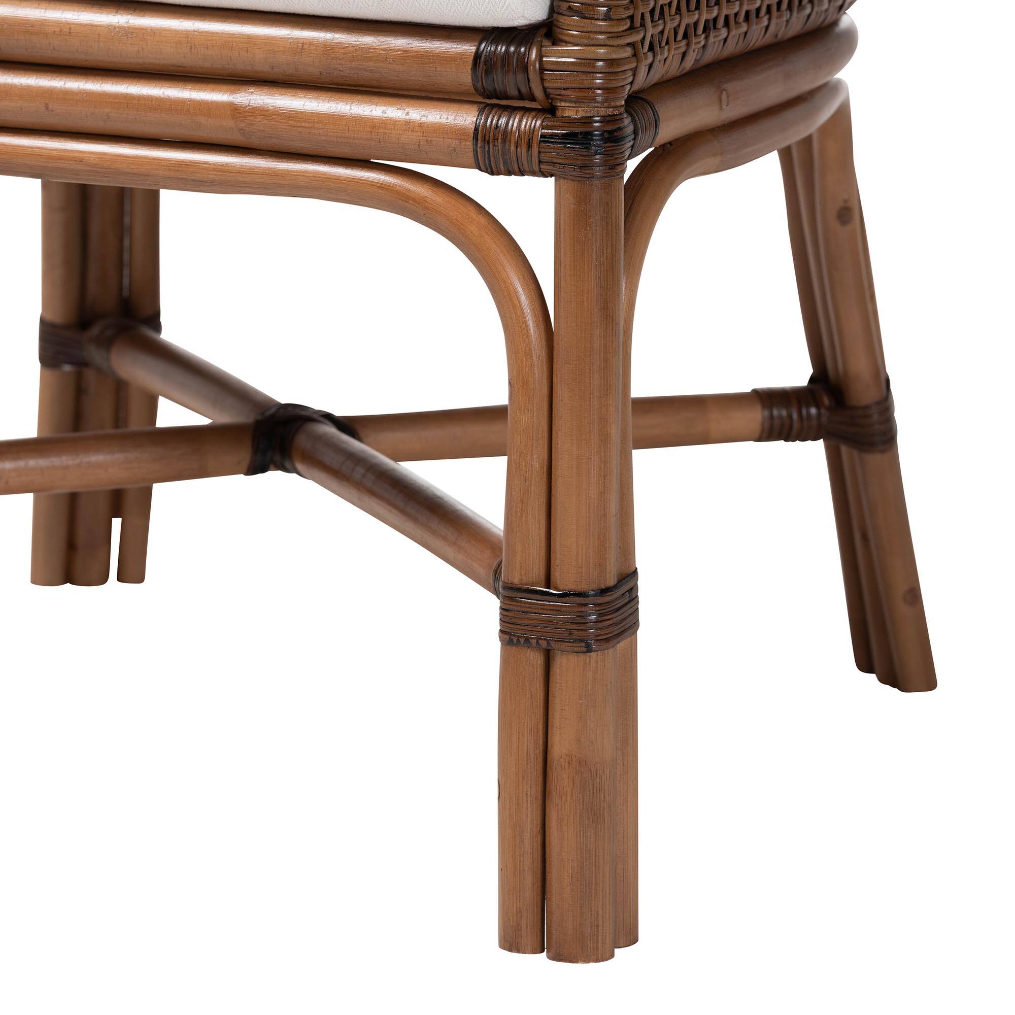 Alt View 2. bali & pari - Bella Rattan Dining Chair with Cushion - Handwoven Wicker Accent Side Chair with High Backrest, Coastal Boho Seating - Coffee Bean.