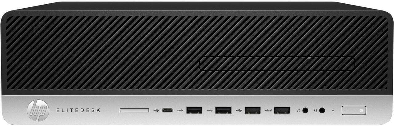 Left. HP - HP EliteDesk 800 G3 SFF Desktop PC, Intel Core i5-6500, 16GB RAM, 256GB SSD, WiFi, Keyboard Mouse, Win11 Pro - Black.