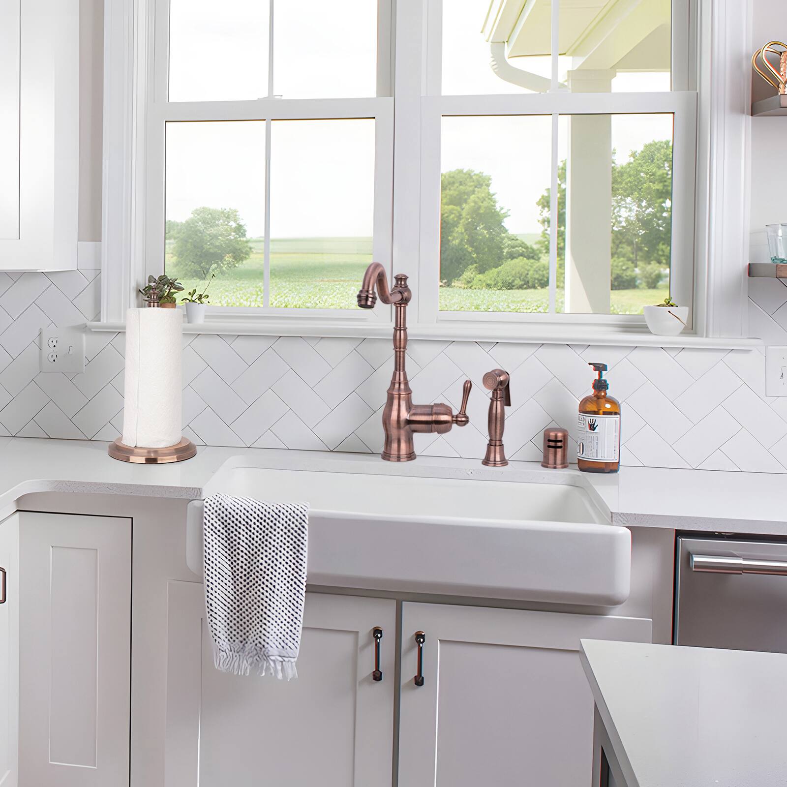 Alt View 5. Akicon - Akicon Paper Towel Holder Stand for Dining Room Table and Kitchen Countertop in Antique Copper - Antique Copper.