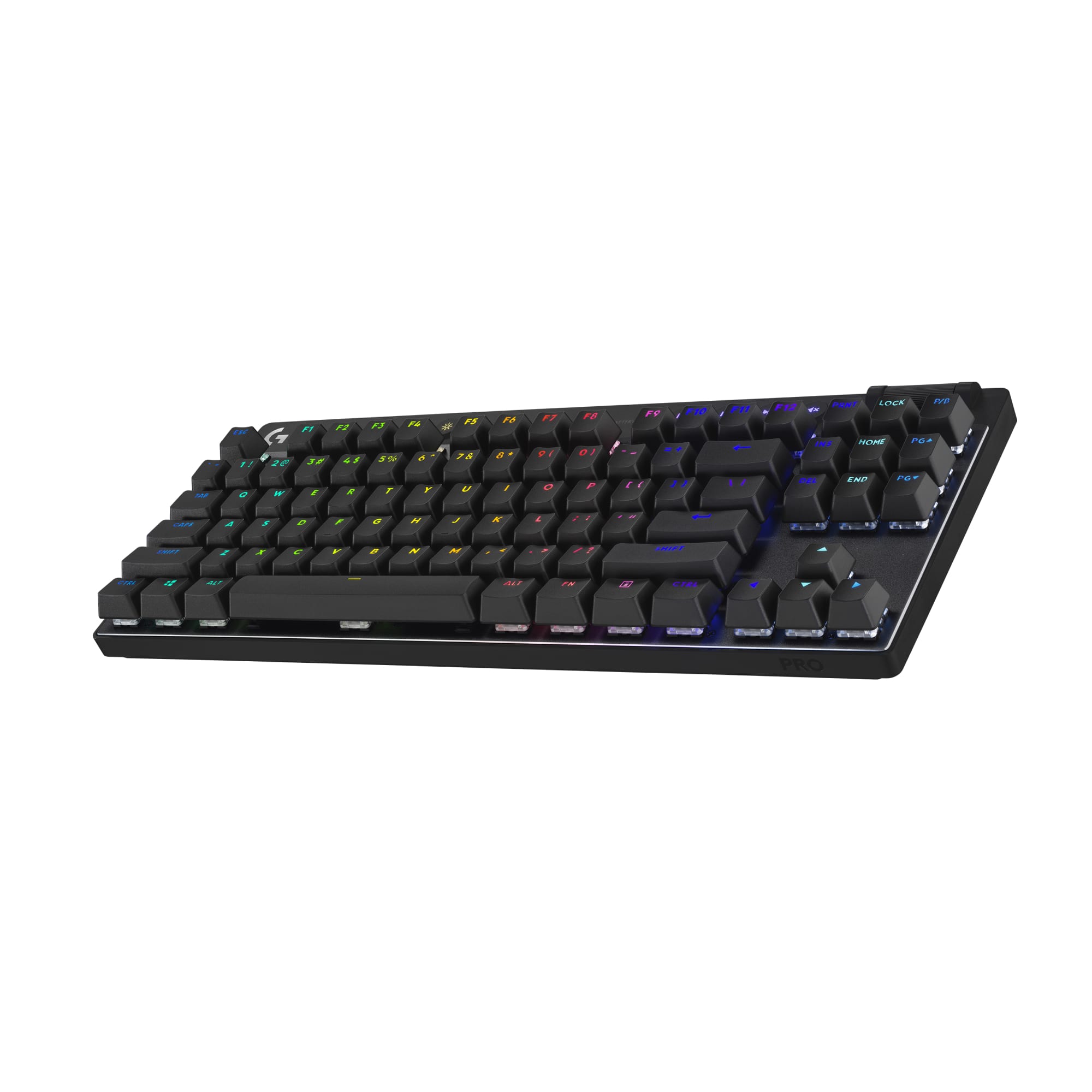 Front. Logitech - PRO X TKL LIGHTSPEED Wireless Mechanical Clicky Switch Gaming Keyboard with LIGHTSYNC RGB - Black.