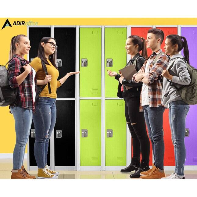 Alt View 10. AdirOffice - Storage Locker 629-Series 72" H 2-Tier Steel Key Lock 2-Shelf Locker with Key Lock - Green.