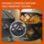 Durable construction and heat resistant coating. The coated surface provides additional protection.