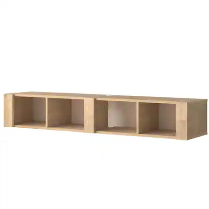 Front. Atelier Mobili - Floating TV Stand for 75 Inch TVs – Wall Mounted Entertainment Center - Beige.