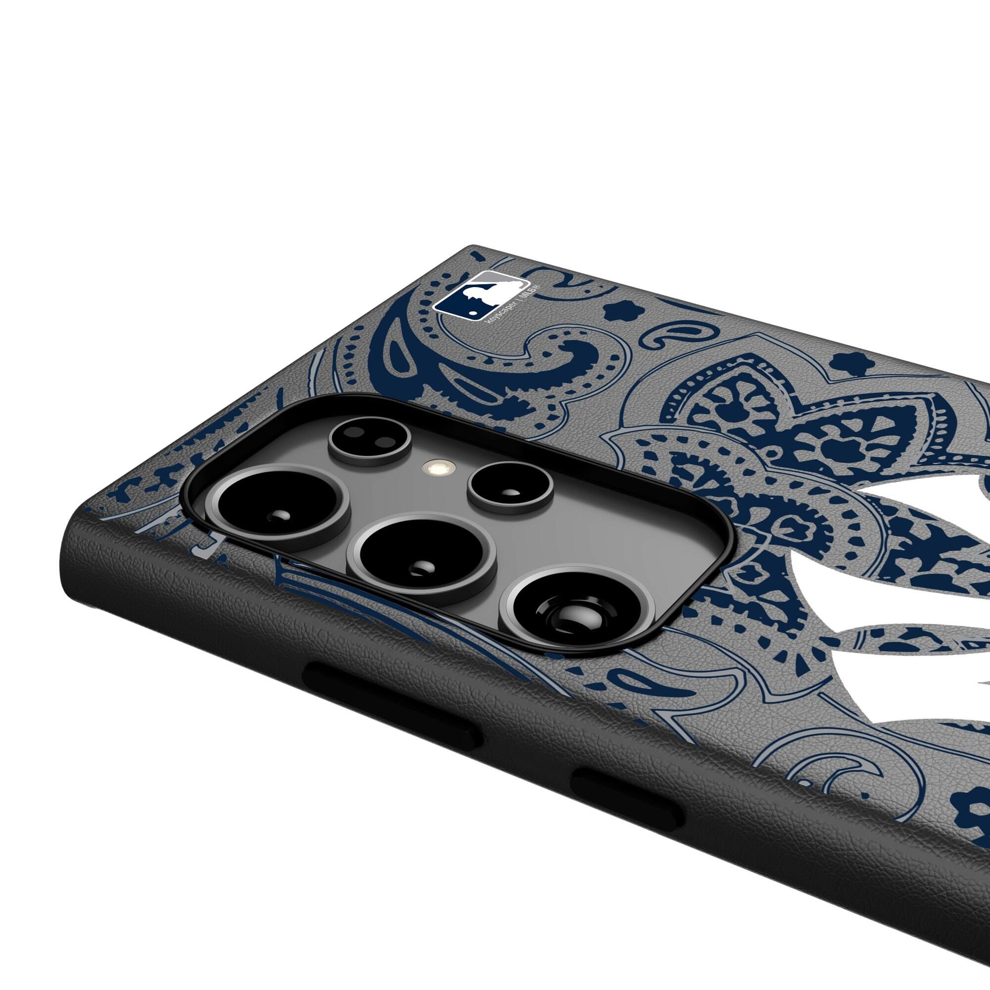 Alt View 3. Keyscaper - New York Yankees Paisley Galaxy Magnetic Bump Case - S24 - Black.