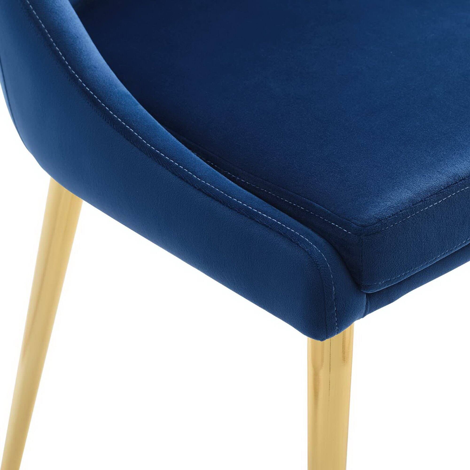 Alt View 3. Modway - Viscount Modern Accent Performance Velvet Dining Chair by Modway - Navy.