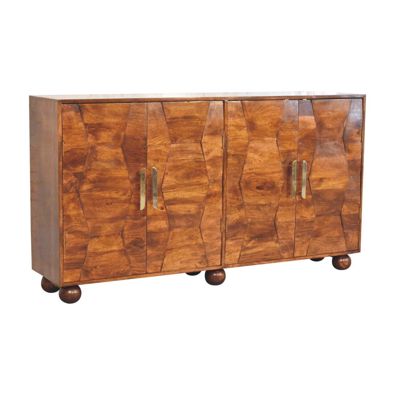 Back. Artisan Furniture - Artisan Furniture Solid Wood Wavecrest Chestnut Cabinet, Brown - Brown.