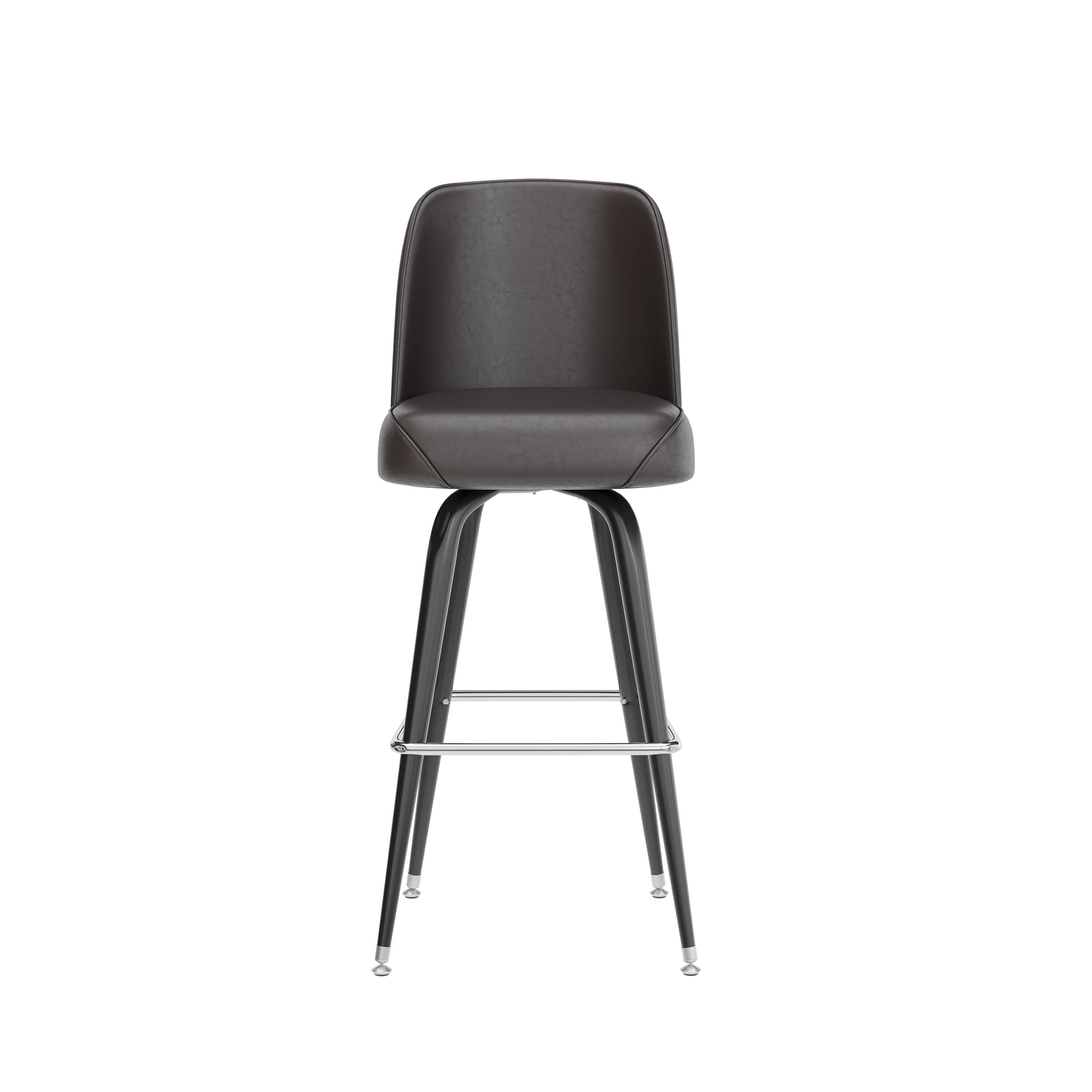 Alt View 8. Emma + Oliver - Metal Barstool with Swivel Bucket Seat - Dark Brown.