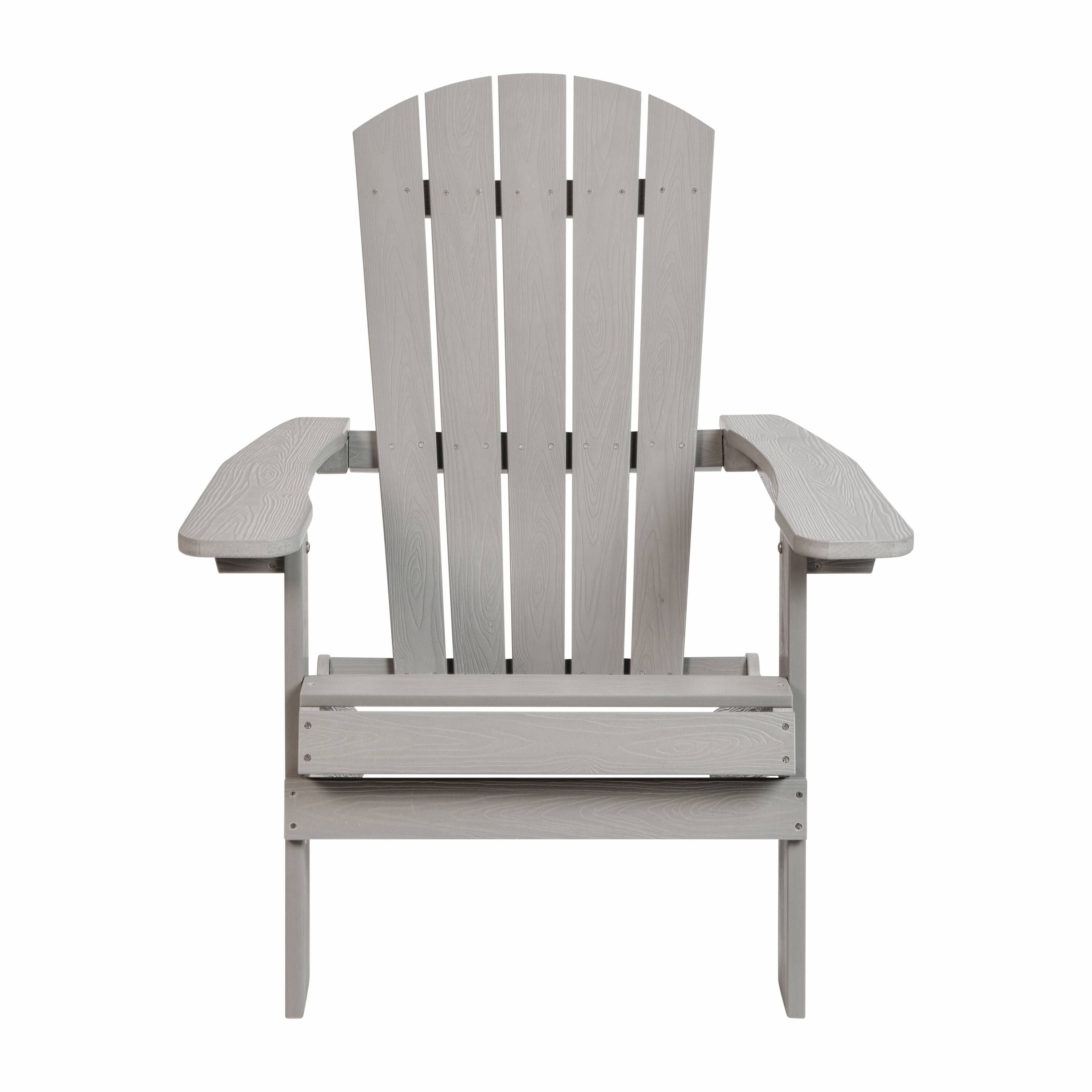 Alt View 8. Emma + Oliver - All-Weather Poly Resin Folding Adirondack Chair - Patio Chair - Gray.