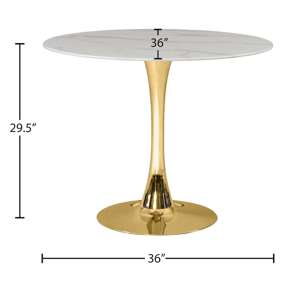 - Diameter of the table: 36"
- Height of the table: 29.5"
- Diameter of the base: 36"