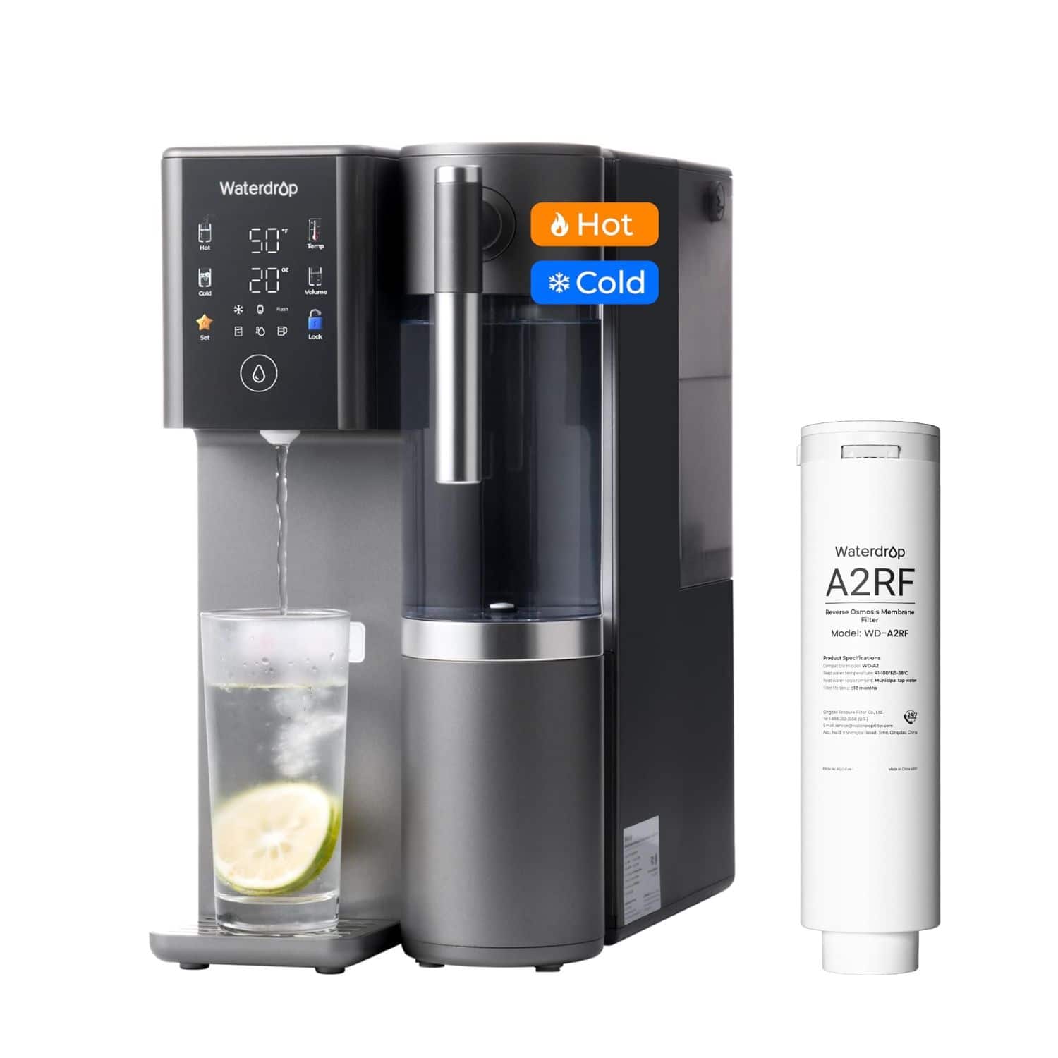 Waterdrop - 50°C - 20°C - Hot Cold - L Waterdrop A2RF Reversible Osmosis Membrane - Model: WD-A2RF