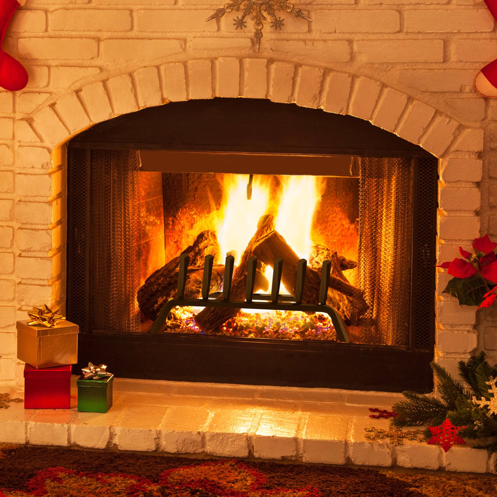 Alt View 1. Ecooso - 18 Inch Fireplace Grate for Outdoor Fire Pit - Black.