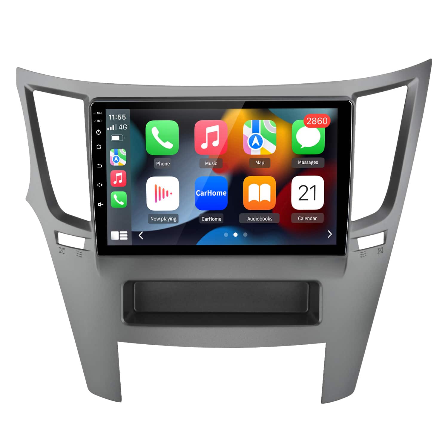 Junsun - For Subaru Legacy Outback 2009-2014 9" Android15 4+64GB 8 Core carplay Car Stereo Radio GPS Navi WIFI RDS SWC FM BT - Black