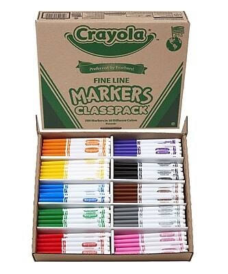 Crayola - Classpack Non-Washable Markers, Fine, 200/Pack - Assorted Colors