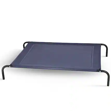 Front. Gymax - Gymax Large Dog Cat Bed Elevated Pet Cot Indoor Outdoor Camping Steel Frame Mat -XL - Grey.