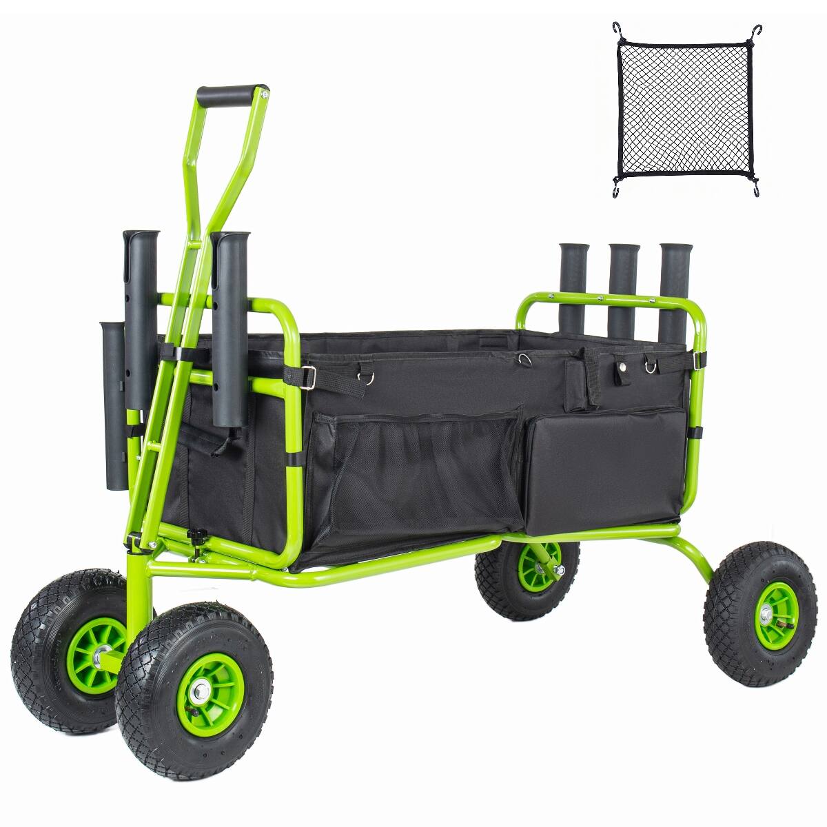 Loheer Collapsible Fishing Cart with Nine Inch All Terrain Wheels ...