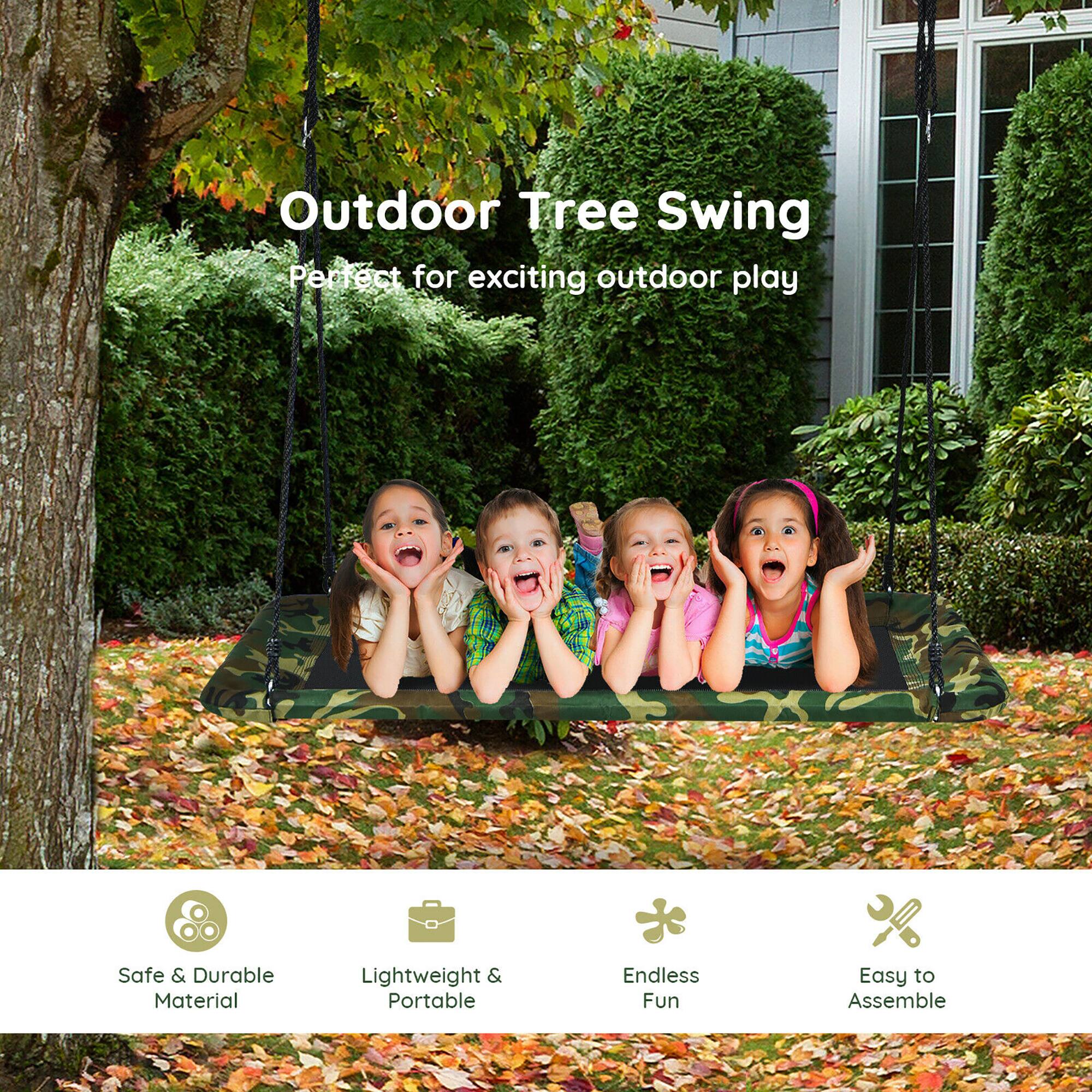 Outdoor Tree Swing  
Perfect for exciting outdoor play  

- Safe & Durable Material  
- Lightweight & Portable  
- Endless Fun  
- Easy to Assemble