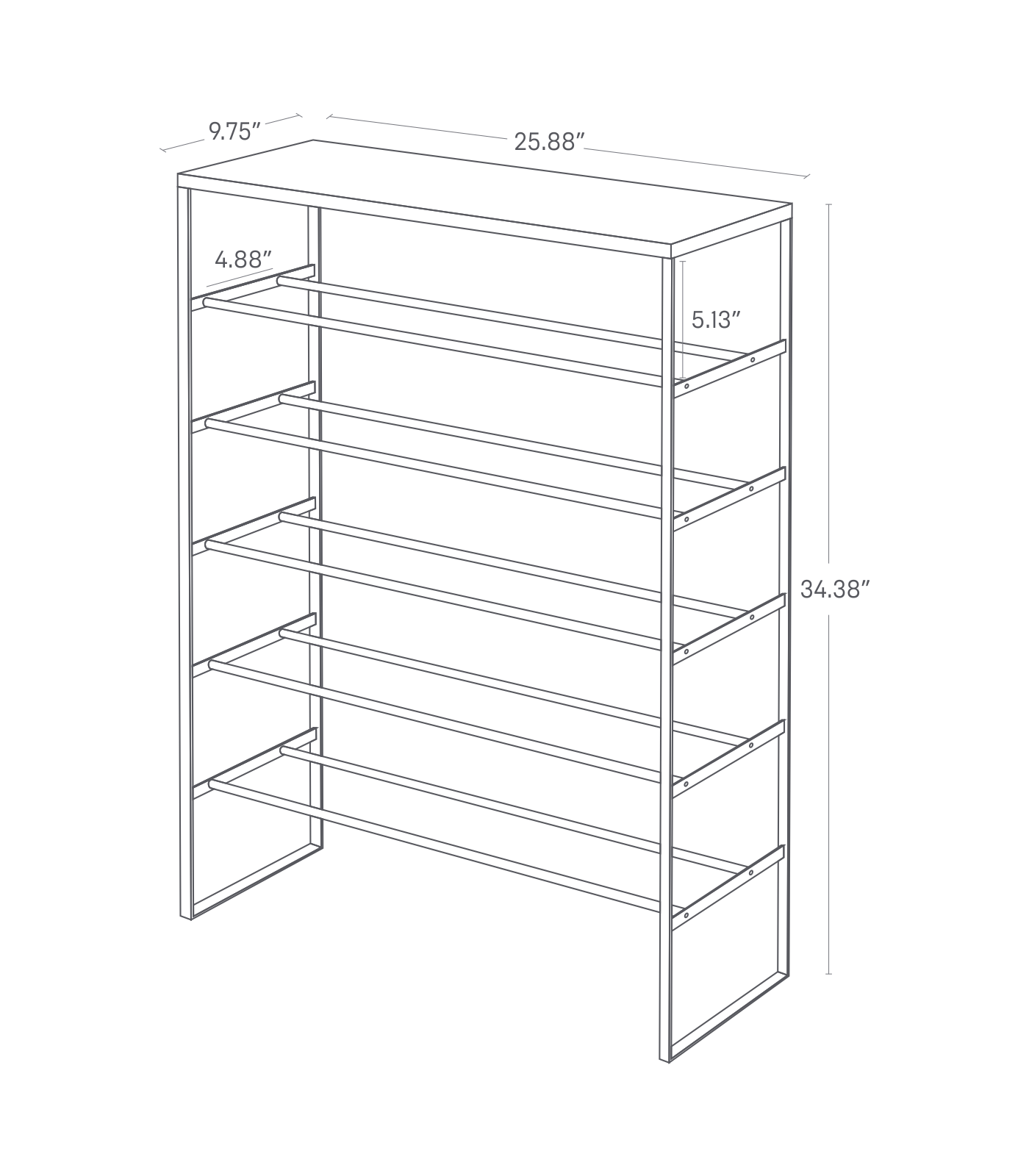 Alt View 2. Yamazaki Home - Six-Tier Shoe Rack (34" H)  - Steel - White.