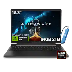 15.3" ALIENWARE WUXGA 165 Hz GEFORCE NVIDIA RTX 64GB 2TB ALIENWARE | AMD RYZEN 5