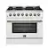 Front. Forno Appliances - Galiano 5.36 Cu. Ft. Freestanding Dual Fuel Electric Range with Convection Oven - White Door.