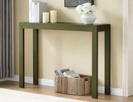 Kings Brand Furniture - Russel Long Console Table - Minimalist and Slim Entryway Table for Decorative Displays, Sofa Table - Avocado