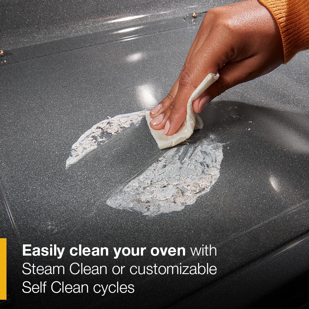 Easily clean your oven with Steam Clean or customizable Self Clean cycles