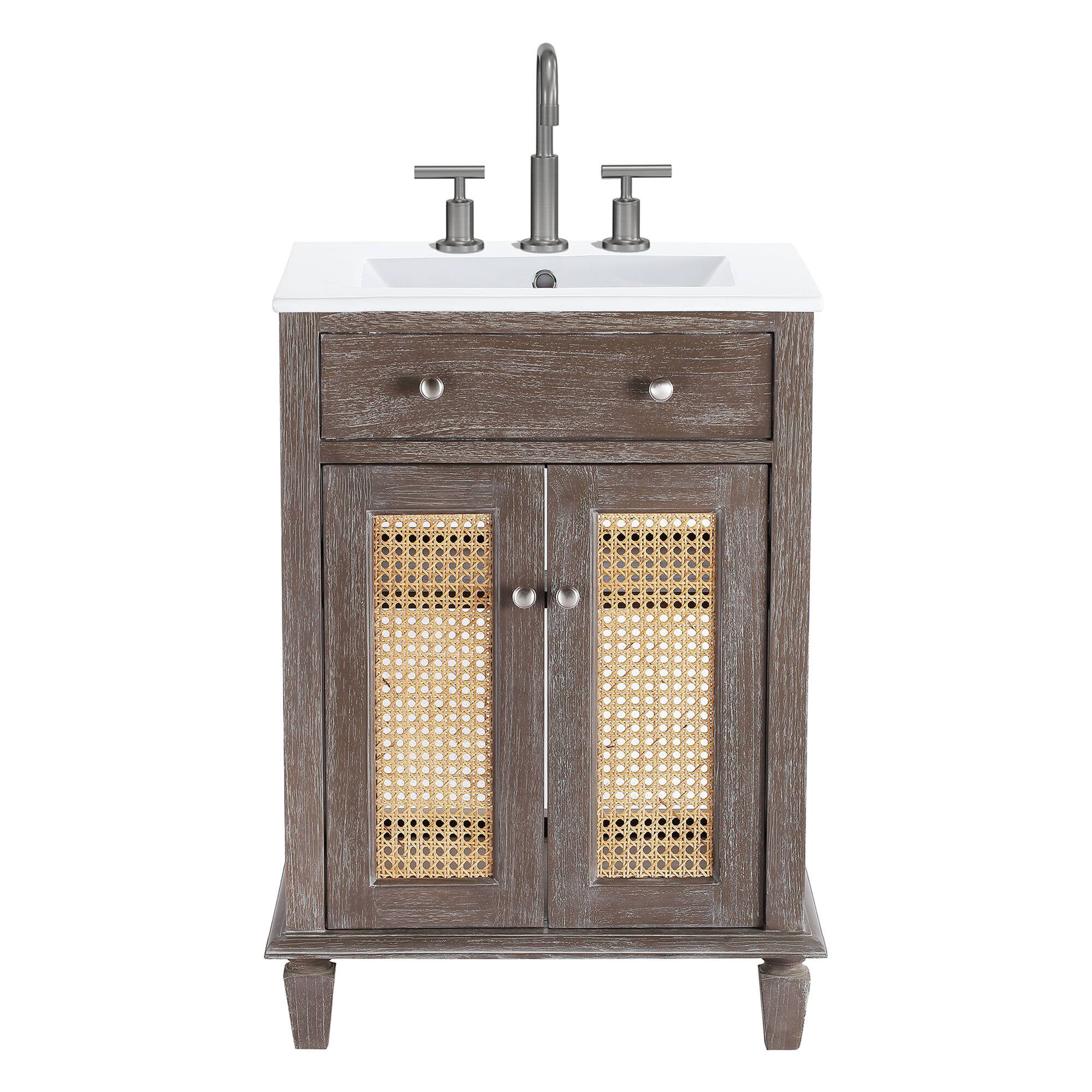 Alt View 3. Modway - Lilo Bathroom Vanity Basin Included - Gray White.