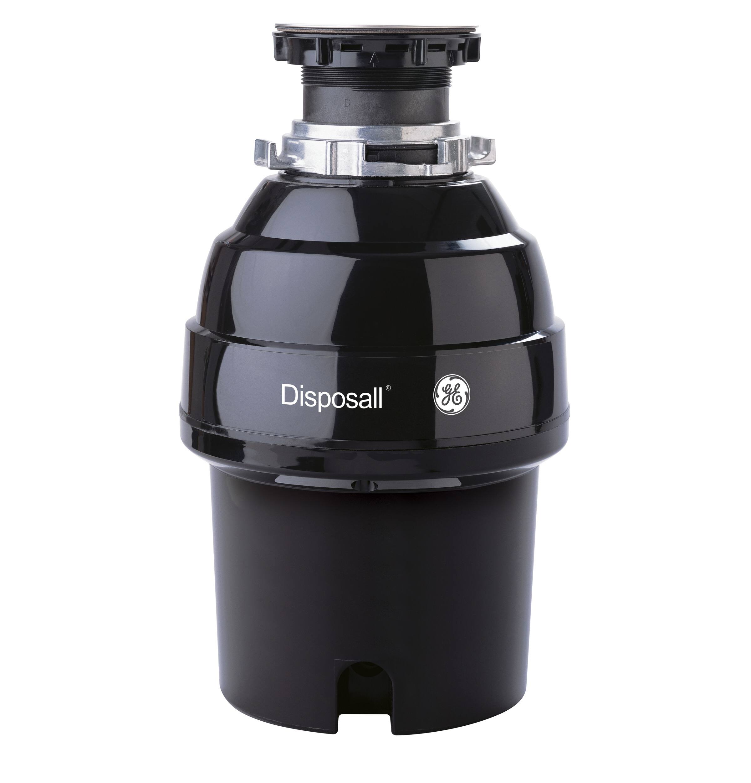 GE - 3/4 HP Continuous Feed Garbage Disposer - Black - Front_Zoom