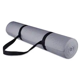 Fitvids - 1/4” High Density Thick Non Slip Workout Yoga Mat and Carry Strap, Grey - Gray