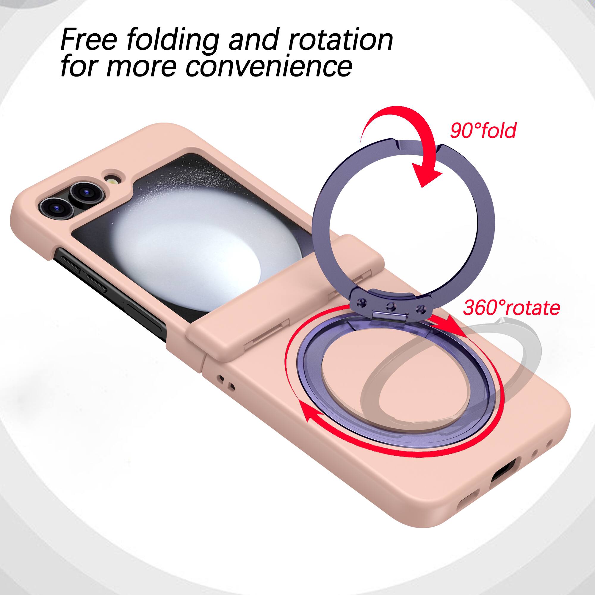Free folding and rotation for more convenience  
90° fold  
360° rotate