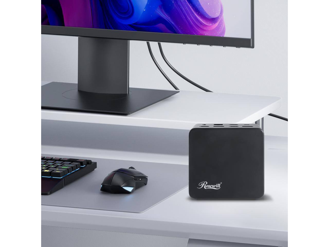 Alt View 4. Rosewill - Rosewill 12-in-1 USB-C Dock, 135W PD, 3x HDMI 1080p, 3x USB 5Gbps, Win/Mac/ChromeOS.