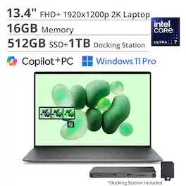 Dell - XPS 13 - 13.4” 2K Laptop - Intel Core Ultra 7 256V 2024 - 16GB Memory - 512 GB Storage - Copilot+ PC - Graphite