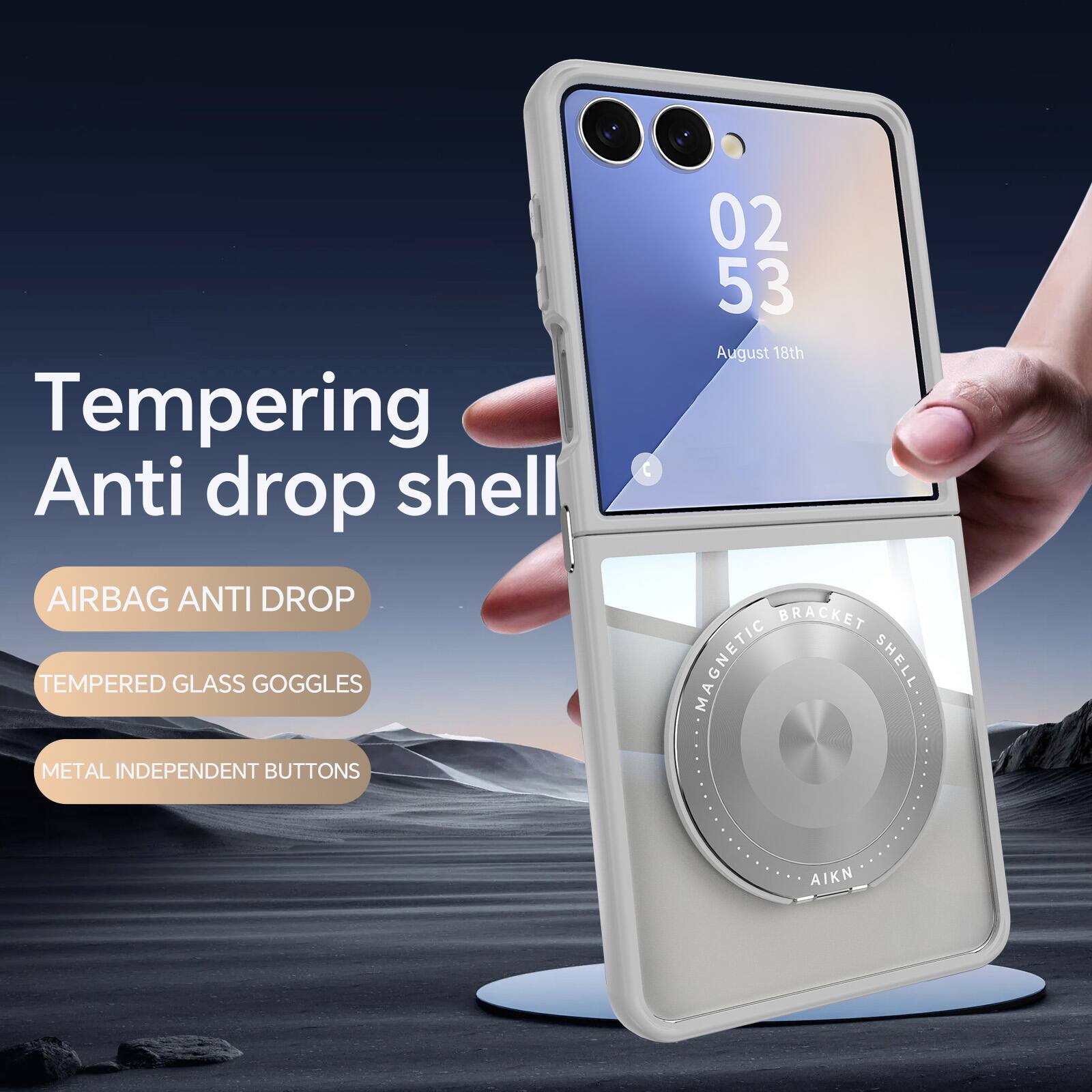 Tempering Anti drop shell  
AIRBAG ANTI DROP  
TEMPERED GLASS GOGGLES  
METAL INDEPENDENT BUTTONS  
02 53 August 18th  
BRACKET MAGNETIC SHELL  
AIKN