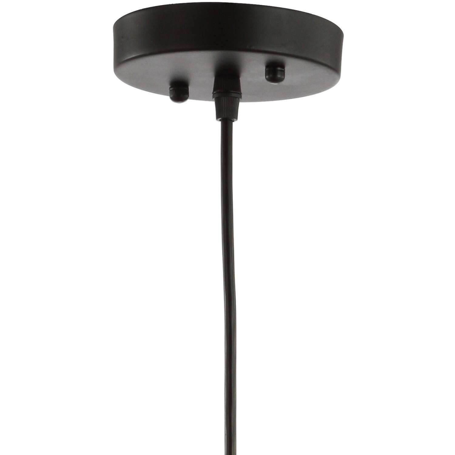 Alt View 4. Jonathan Y - Lotus 12.25" Adjustable Metal LED Pendant, Brass Gold/Black - Brass Gold/Black.