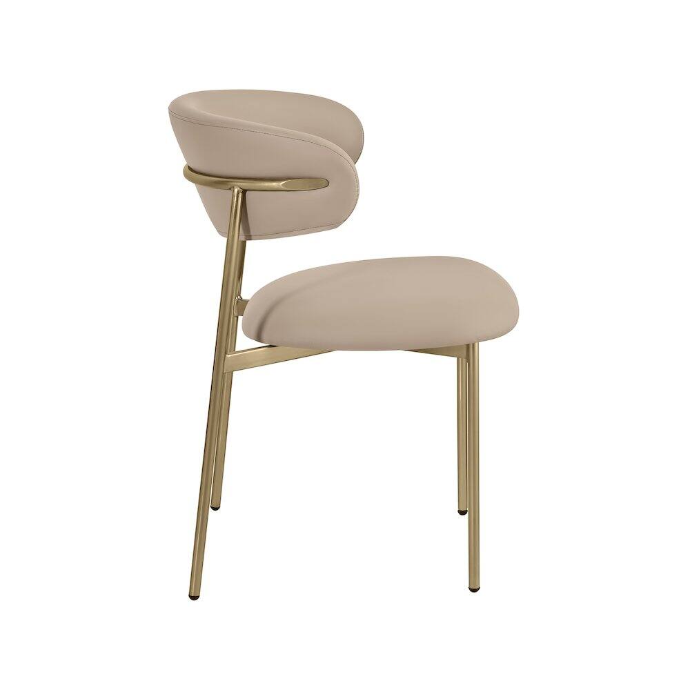 Alt View 3. Meridian Furniture - Lupita Taupe Vegan Leather Dining Chair, Set of 2 - Brown.