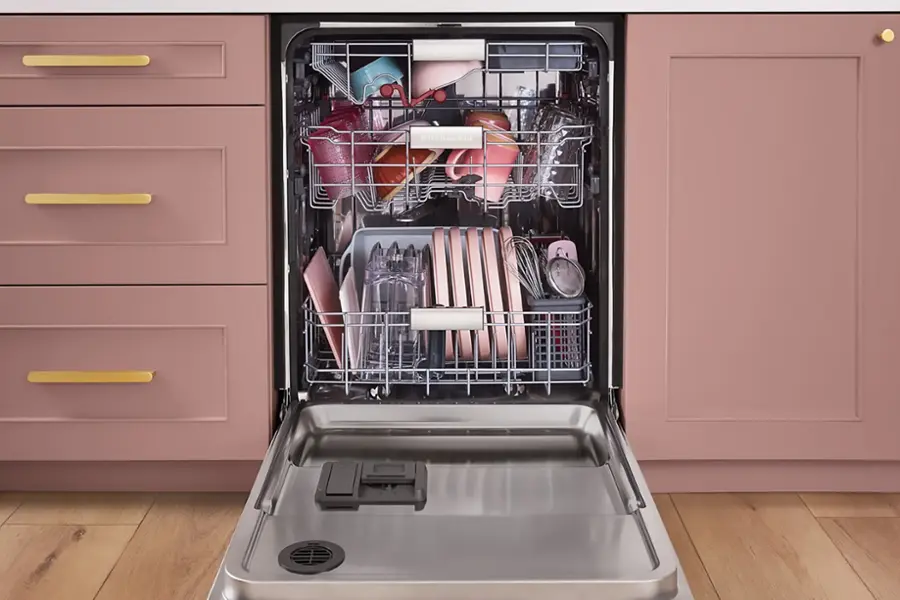 Alt View 15. KitchenAid - 24" Top Control Built-In Stainless Steel Tub Dishwasher with 3rd Rack, 360 Max Jets, 44 dBA - Black Stainless.
