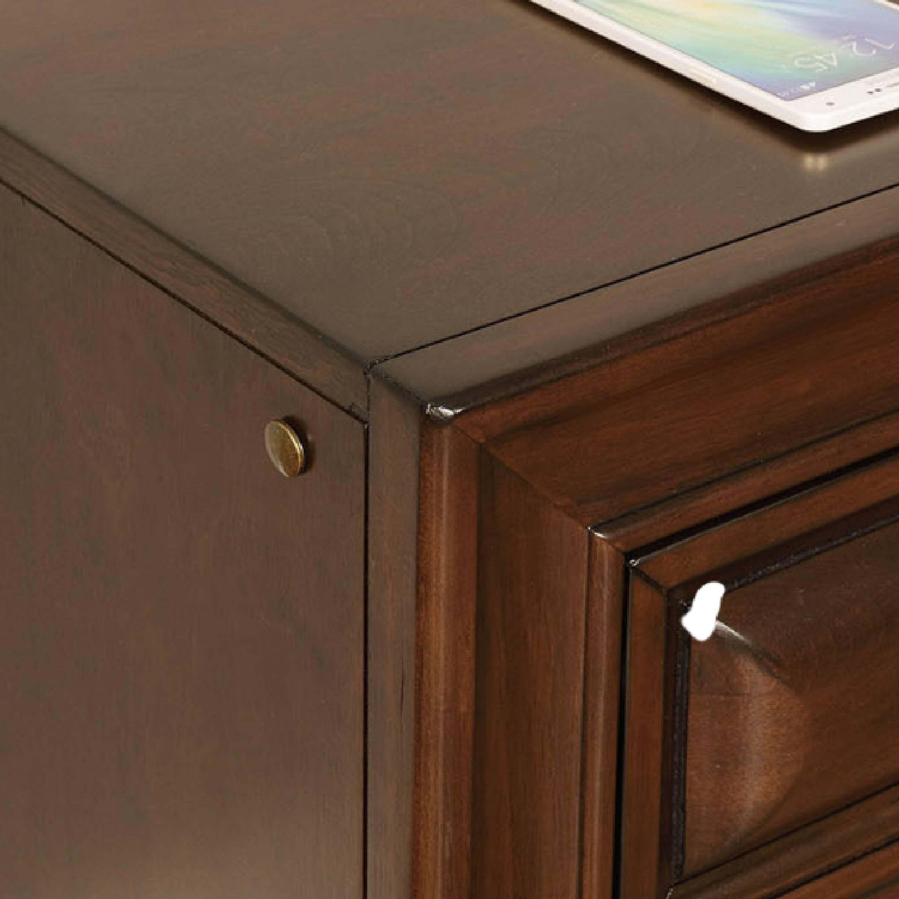 Alt View 3. Manhattan Lane - Wooden Night Stand With 3 Drawers - Brown.