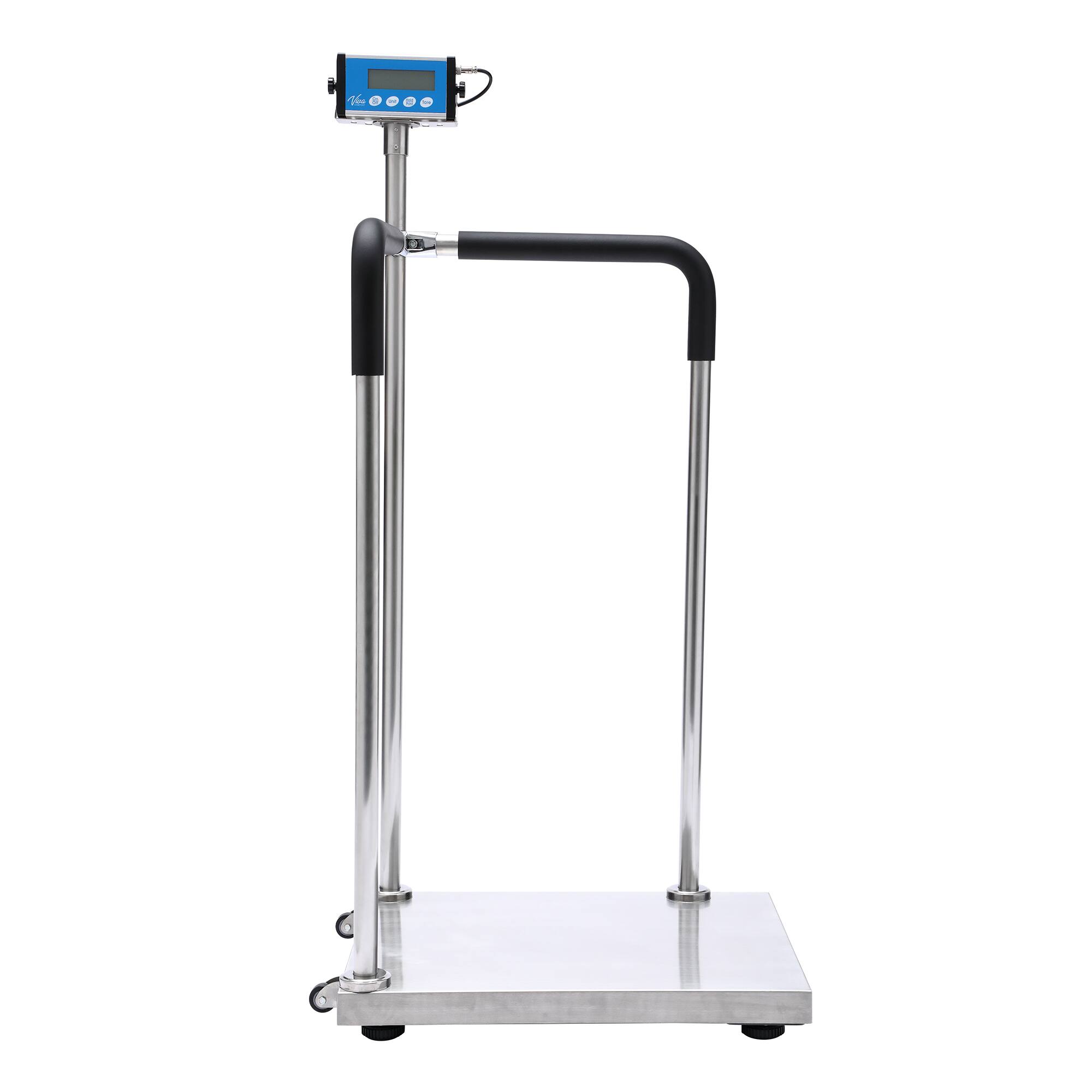 Alt View 9. Viva Comfort - ME904 Series Scale, Bariatric Handrail Digital Physician Scale with Wheels - Silver.