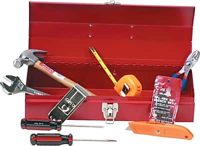 Great Neck - Great Neck® Professional-Quality Tools, 16-Pieces Light Duty Office Tool Kit, Metal Box (GNSCTB9) - Red price history on PriceWatchPro