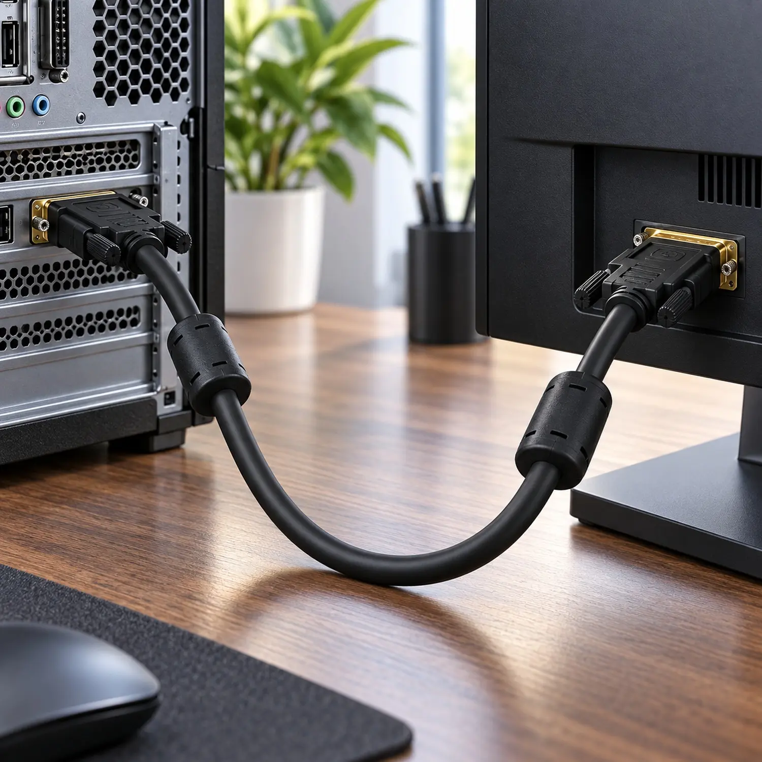 Left. Sanoxy - 2m DVI-D Male to Male Dual Link Digital Video Cable - Black.