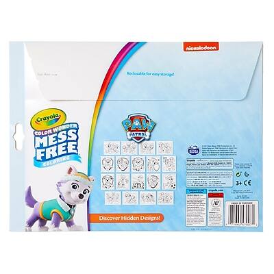 niokolodoon Reclosable for easy storage!  
Crayola COLOR WONDER MESS FREE COLORINGS  
PAW PATROL MVP  
Discover Hidden Designs!  
3+  
CE  
AP