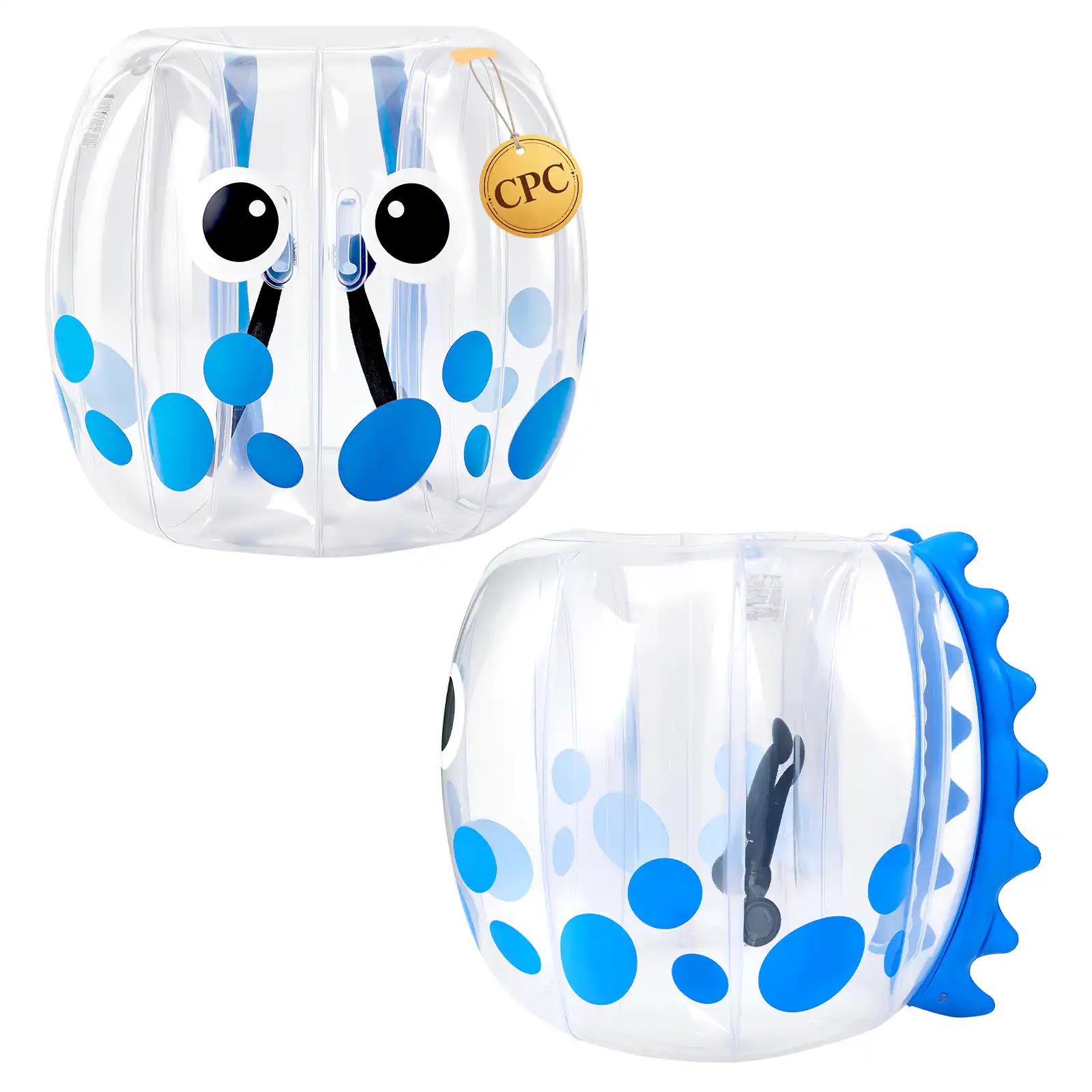 Front. VEVOR - 2-Pack Inflatable Bumper Balls 4FT Human Bubble for Teens Blue, for Backyard, Camping, Picnic, Park, Lawn - Blue;Clear.