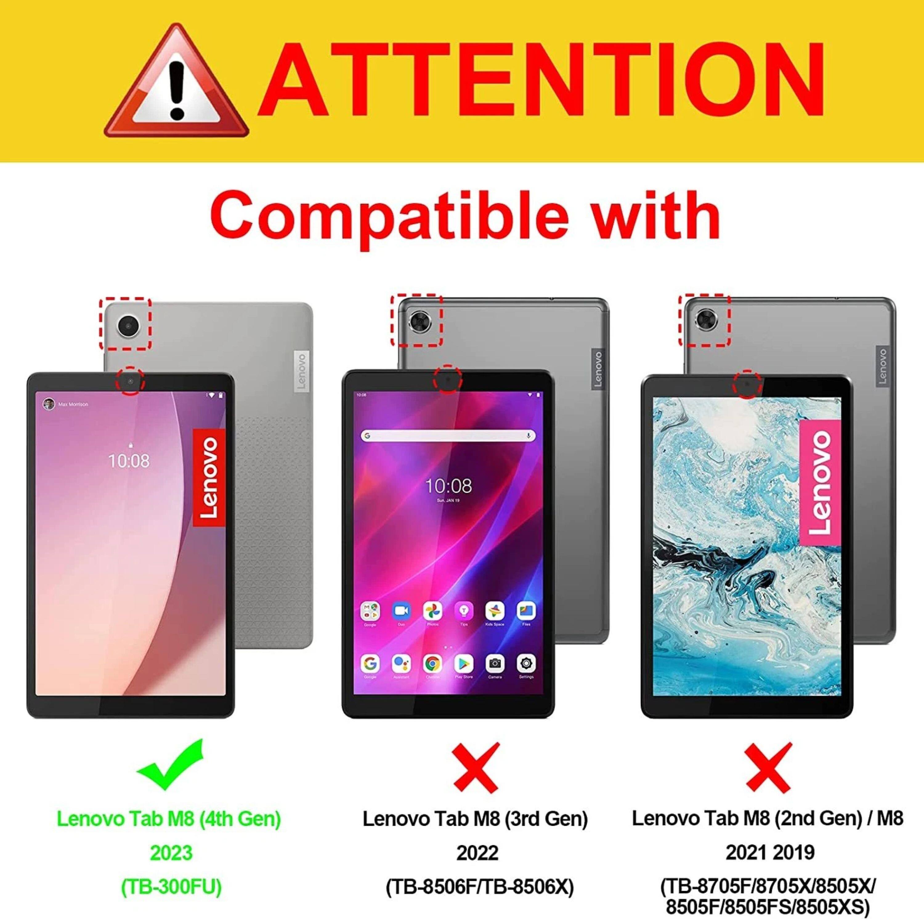 ! ATTENTION Compatible with 10:08 Lenovo Lenovo - 10:08 Lenovo Lenovo G Lenovo Tab M8 (4th Gen) 2023 (TB-300FU) X X Lenovo Tab M8 (3rd Gen) Lenovo Tab M8 (2nd Gen) I M8 2022 2021 2019 (TB-8506F/TB-8506X) (TB-8705F/8705X/8505X 8505F/8505FS/8505XS)