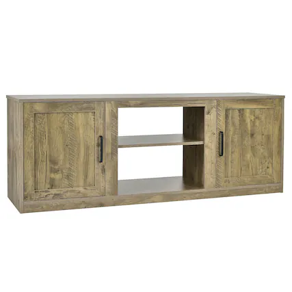 Front. Boyel Living - Natural TV Stand Fits TVs up to 65 in. with Adjustable shelves - Natural.