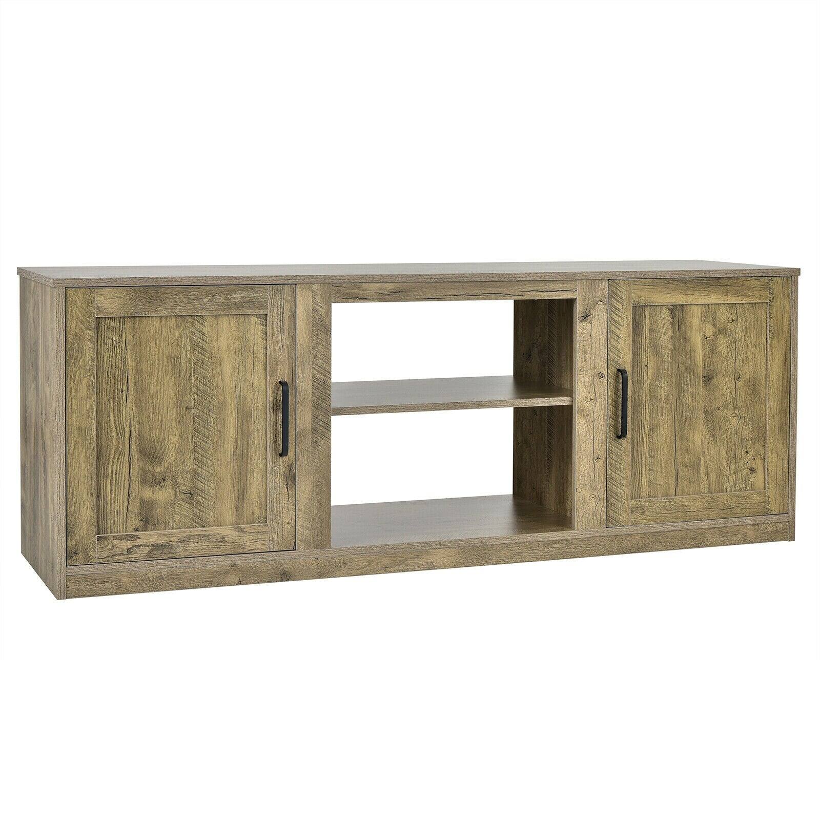 Front. Boyel Living - Natural TV Stand Fits TVs up to 65 in. with Adjustable shelves - Natural.