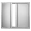 Front. VEVOR - BBQ Access Door, 26W x 24H Inch Double Outdoor Kitchen Door, Stainless Steel Flush Mount Door, Wall Vertical Door - Stainless Steel Color.
