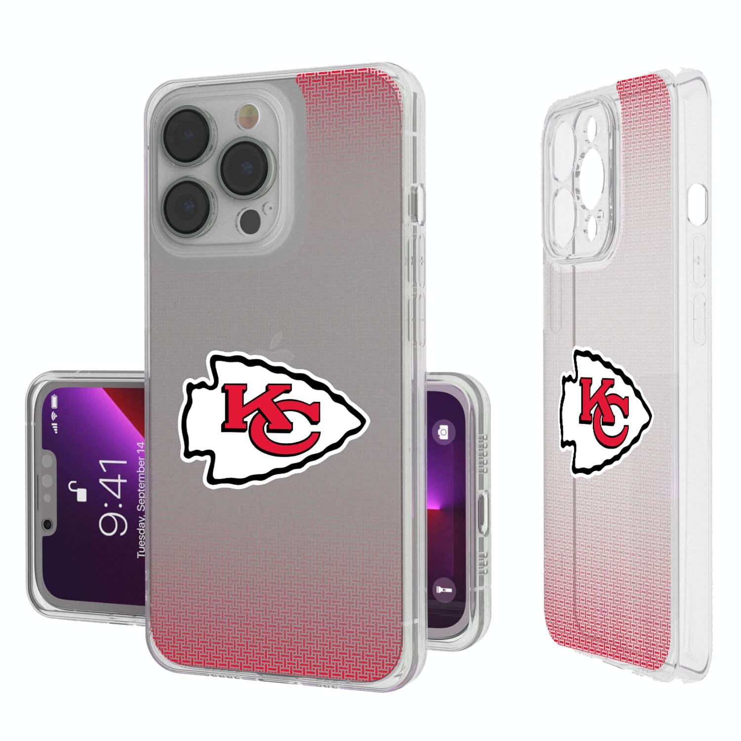 Keyscaper - NFL - Kansas City Chiefs Linen Logo iPhone Clear Case - 16e - Multicolor