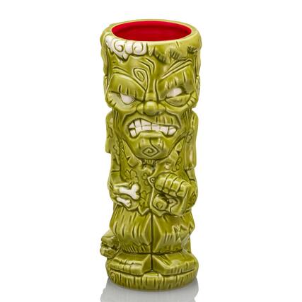 Front. Beeline Creative - Geeki Tikis Zombie Ceramic Mug | Holds 15 Ounces - Green.
