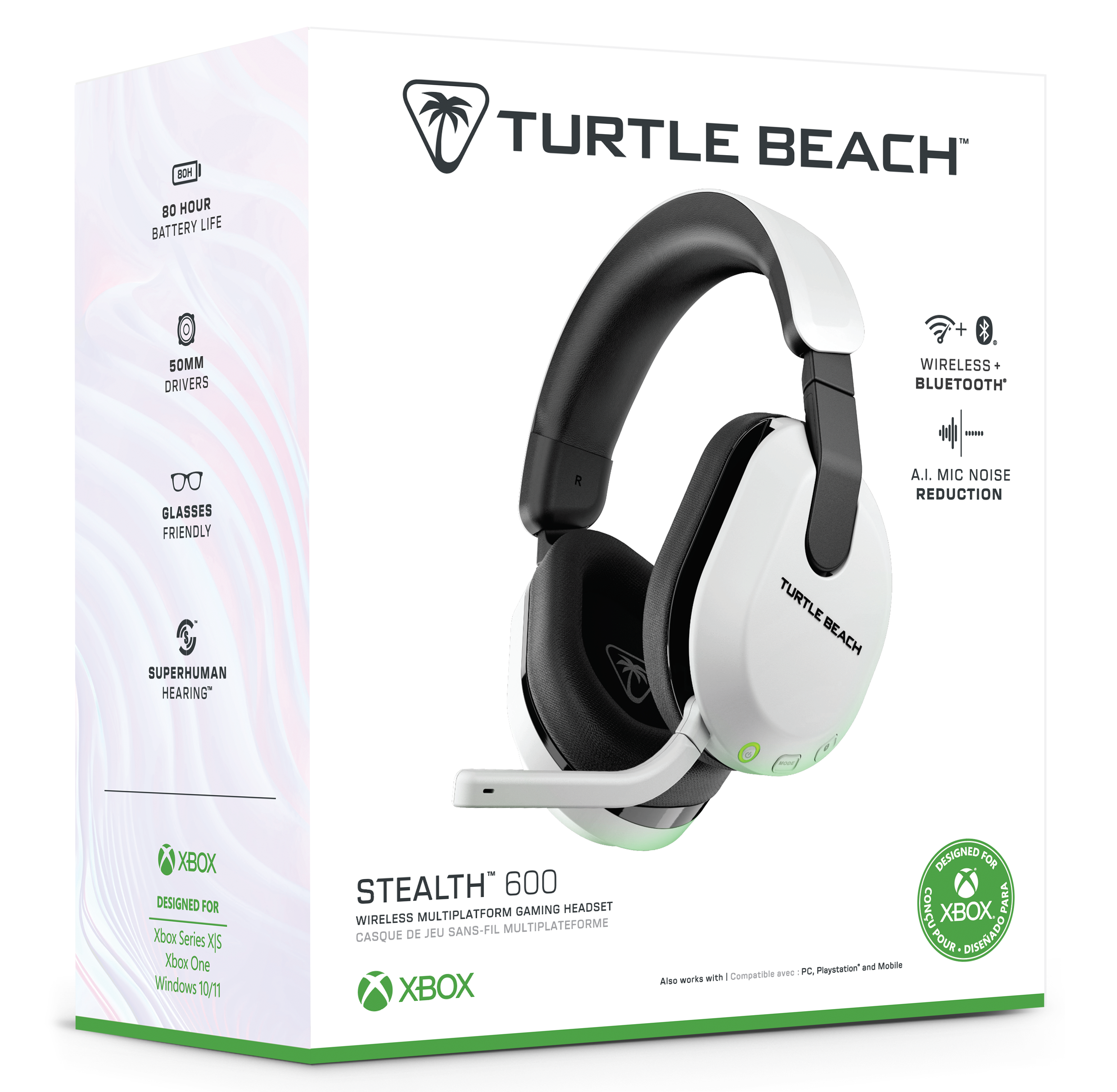 Turtle Beach Stealth 600 Gaming Headset Wireless Multiplatform Designed for Xbox Series X|S, Xbox One, Windows PC, PlayStation, and Mobile Compatible.