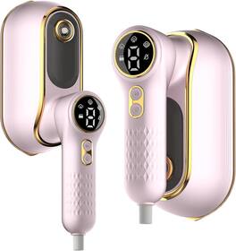 FINEAK - 1200W Portable Travel Fabric Steamer 4 Modes LCD 10S Heat-Up 150ml Tank 180°Swivel Handle - Pink