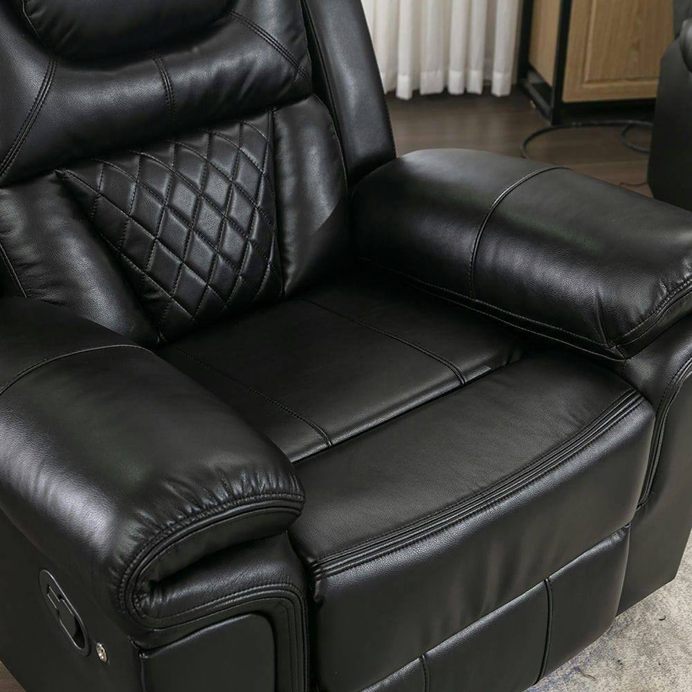 Alt View 1. Kadyn - Manual Home Theater Recliner Chair with LED Light Strip for Living Room Bedroom - Black.